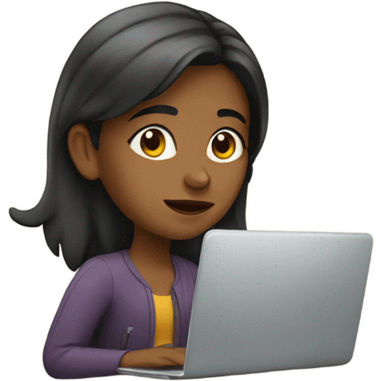 Spanish girl using laptop emoji