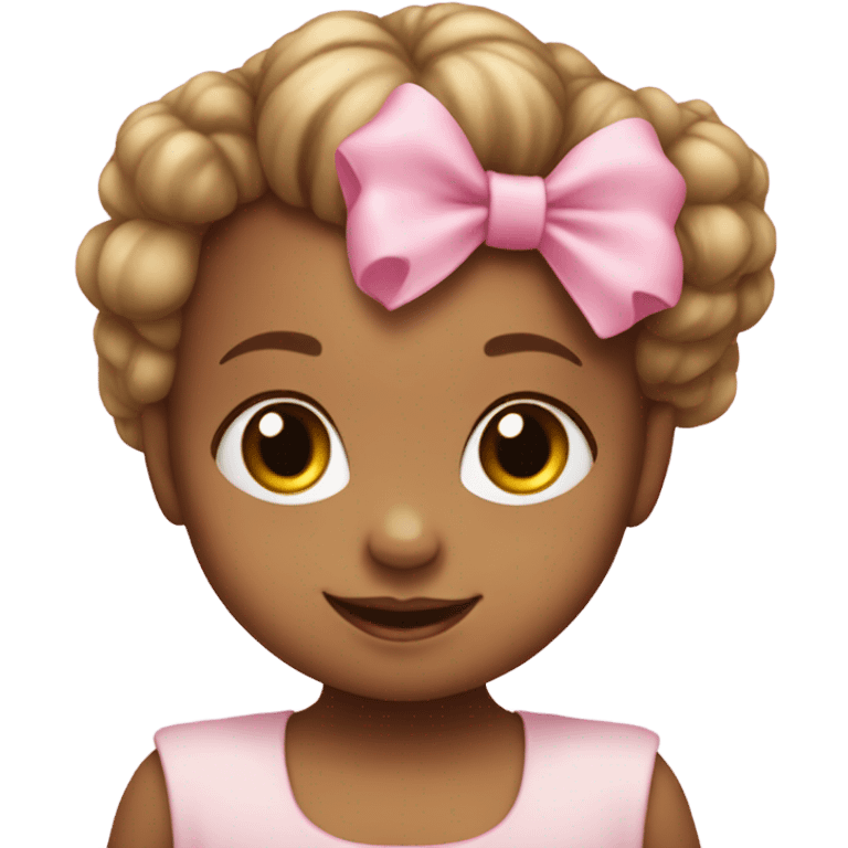 Baby girl with pink bow in her hair  emoji