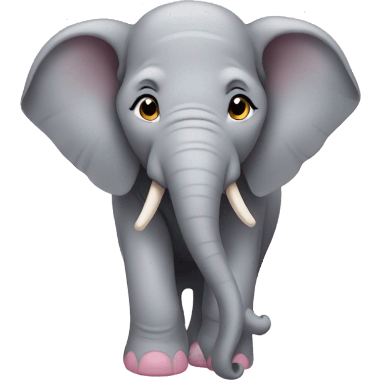 Elephant with pink hair  emoji