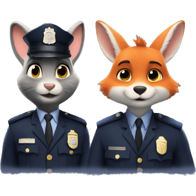 Zootopia cop rabbit and fox emoji