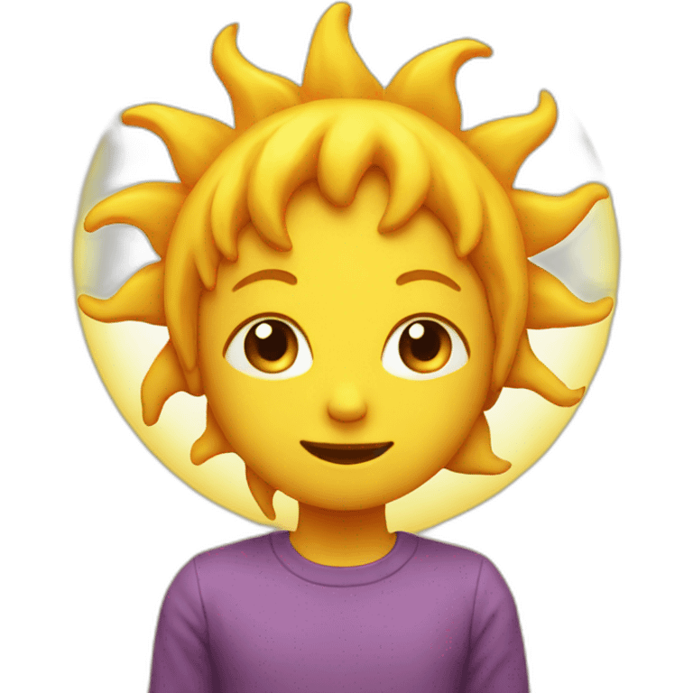 The sun with the face of a child emoji