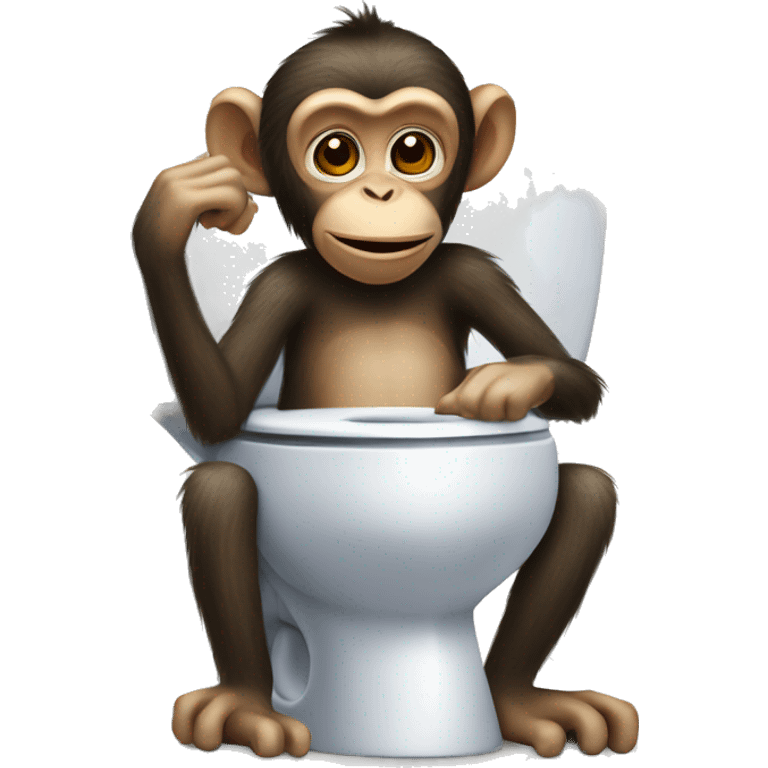 monkey sitting on toilet emoji