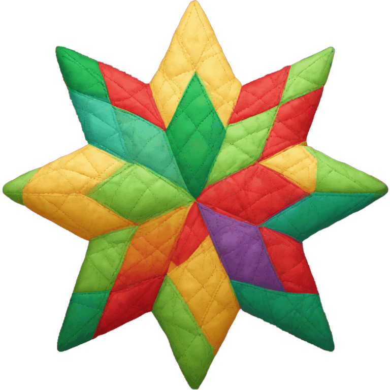 Quilted patchwork Christmas star emoji