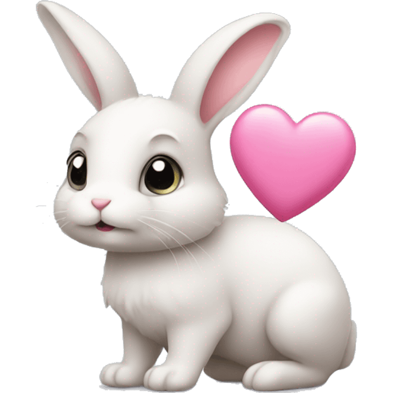 small bunny with pink heart  emoji