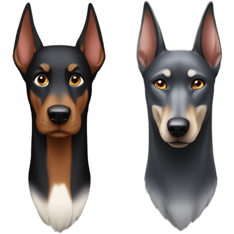 one doberman AND one wolf  emoji