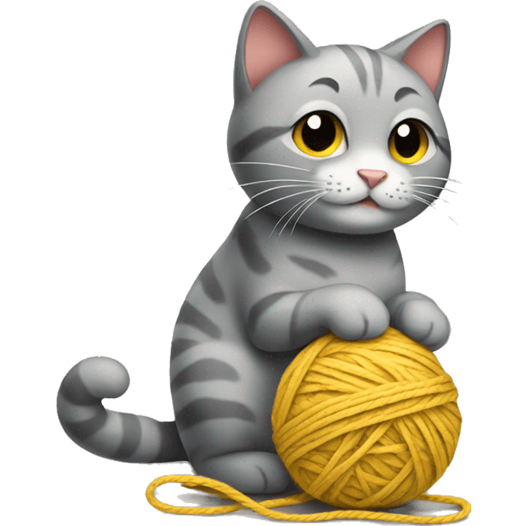 cat playing with ball of yarn emoji