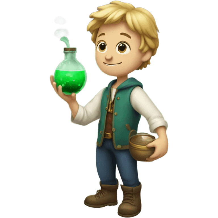 A boy with a potion in his hands emoji