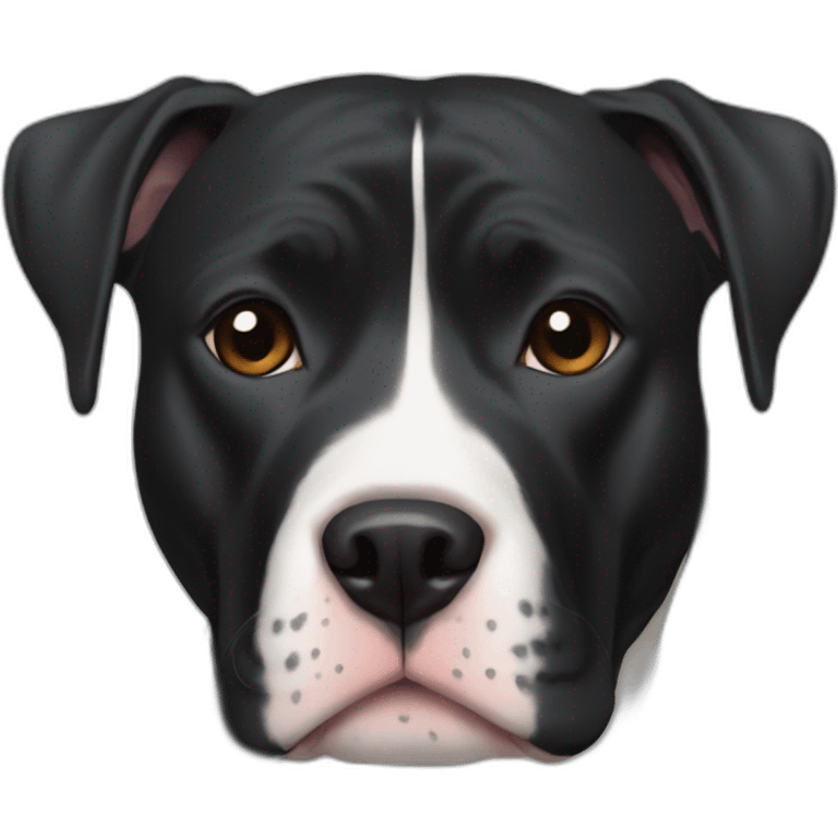 Black pitbull with white line from nose to forehead emoji