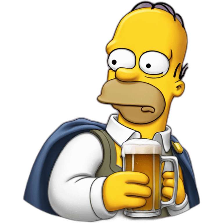 Homer Simpson drinking a beer emoji