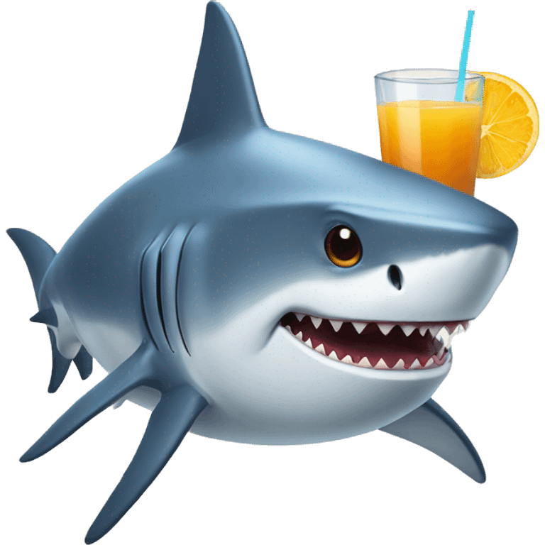 Shark with juice emoji