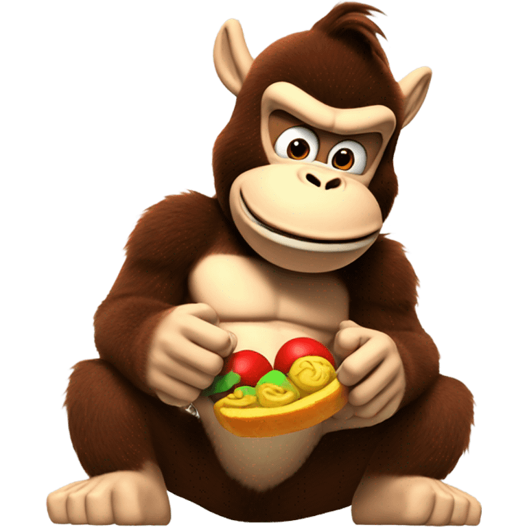 Donkey kong eating Mario  emoji