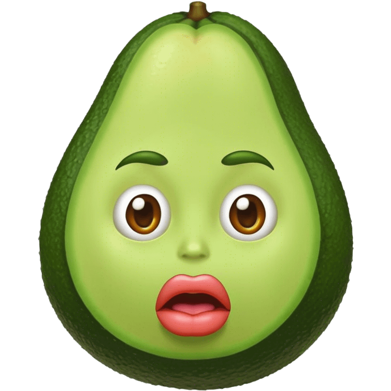 Crea un aguacate con labios grandes y con pelo  emoji