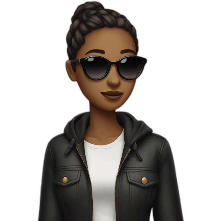 Cool girl with sunglasses emoji