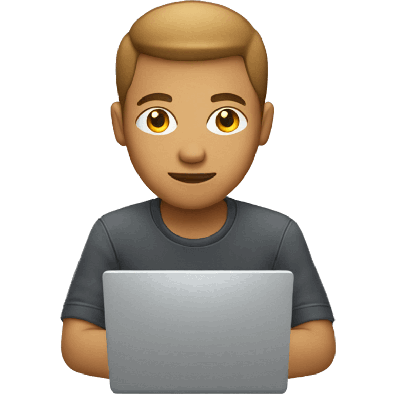 web developer in light skin sitting on computer emoji