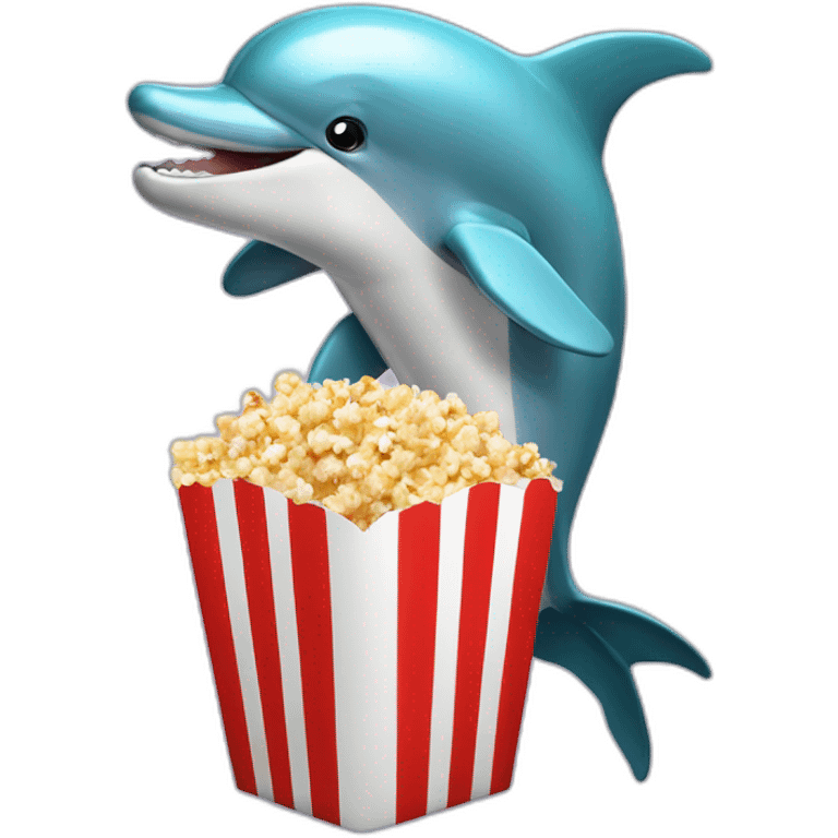 dolphin-eating-popcorn-box emoji