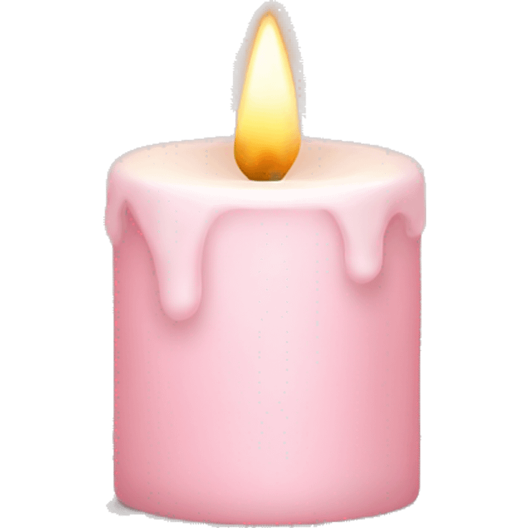 pale pink christmas candle with holy emoji