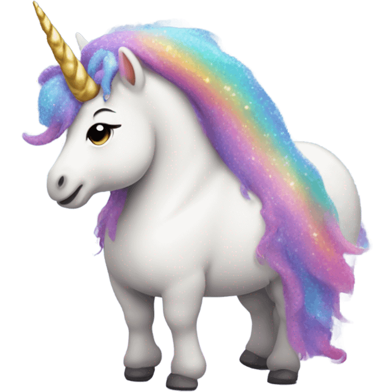 Fat sparkly unicorn  emoji