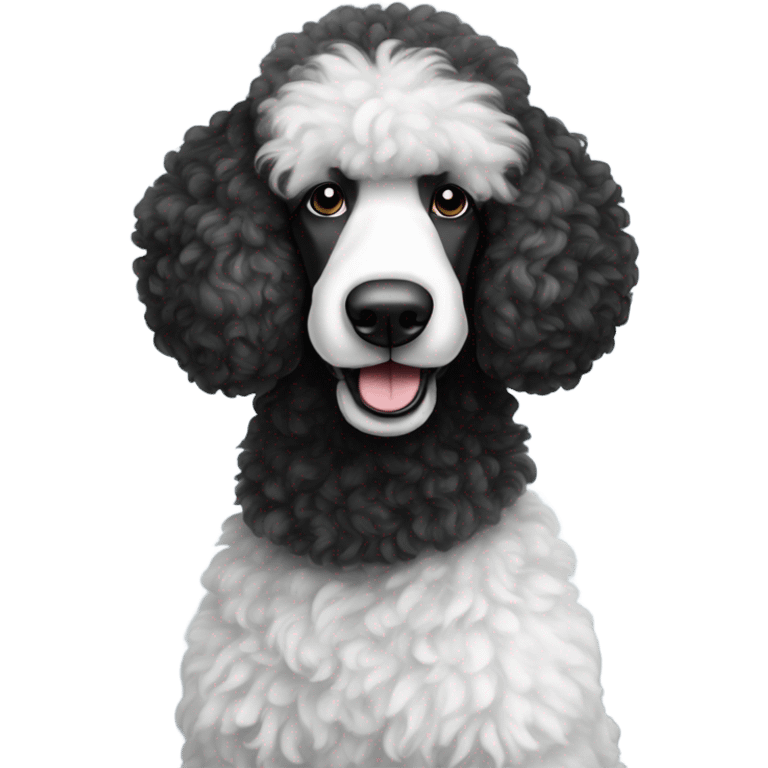 Black and white standard poodle emoji