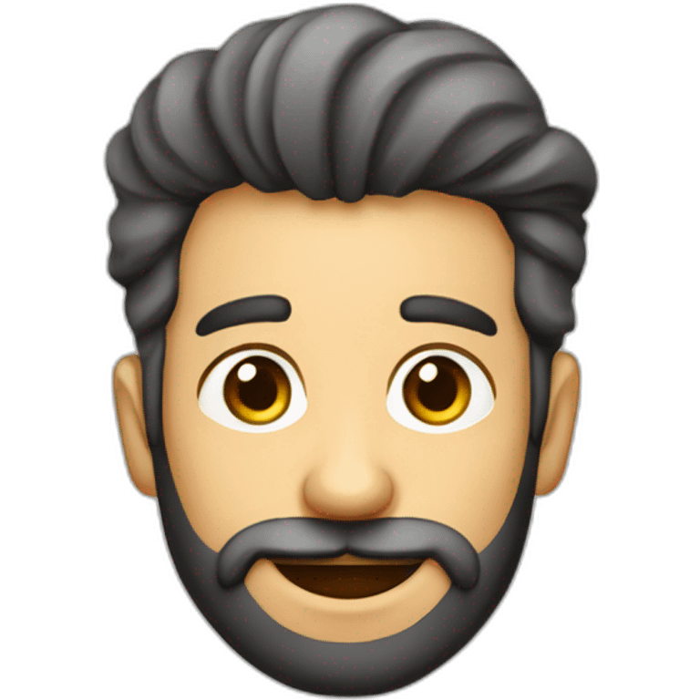 Feliz cumple hombre con barba sin pelo emoji