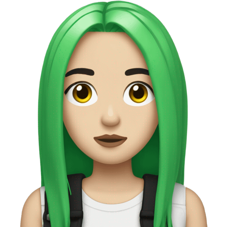 billie eilish green black hair emoji