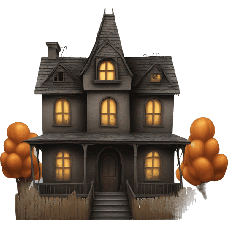 Realistic Huge Cardboard haunted house  emoji