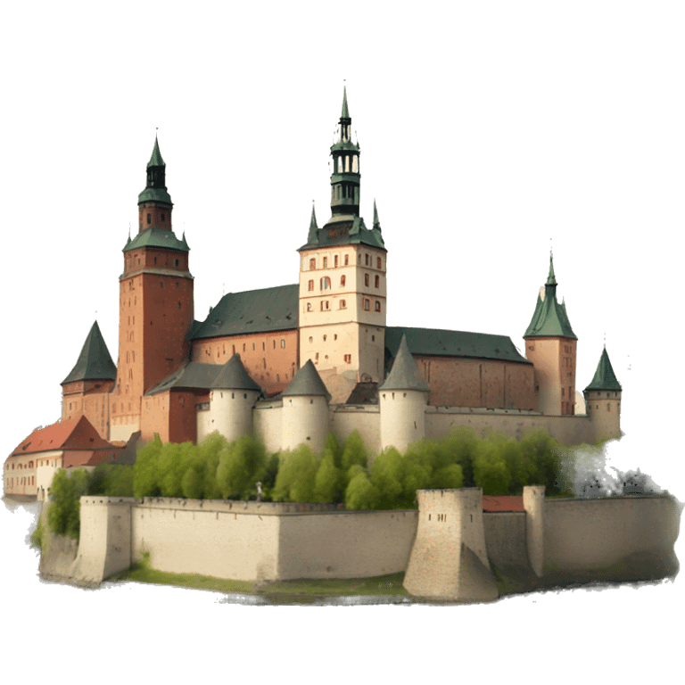 Krakow castle and the city emoji