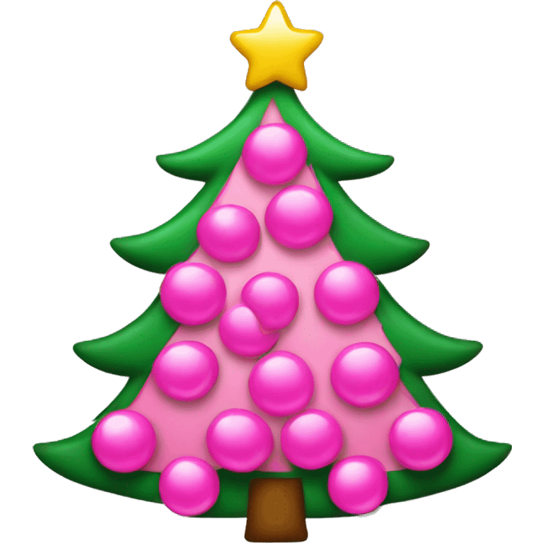 christmas tree with pink decorations  emoji