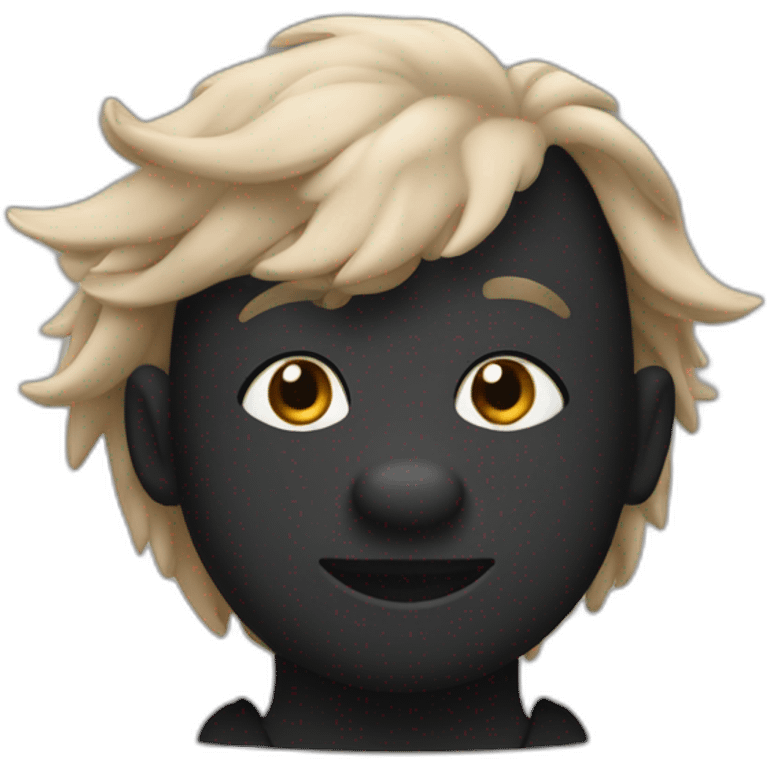 Une personne de couleur noir sur un cochon emoji