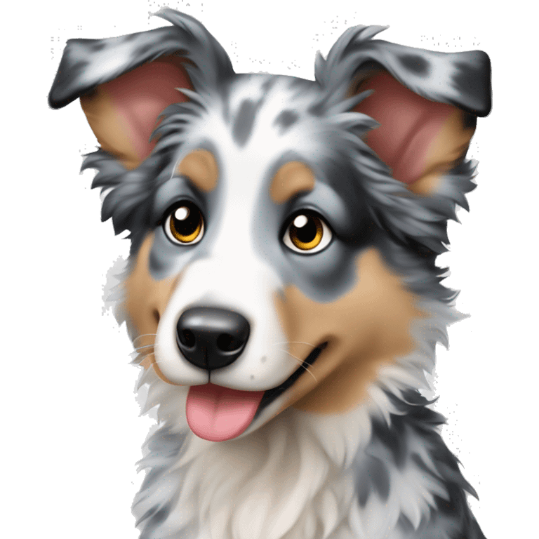 Blue Merle Australia shepherd puppy emoji