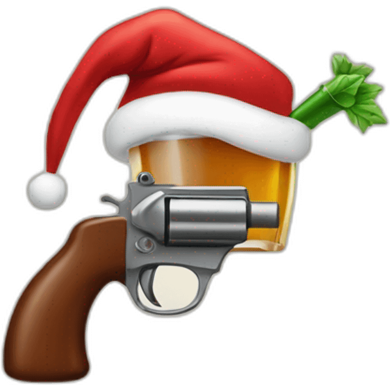 Santa-piret-beer-gun emoji