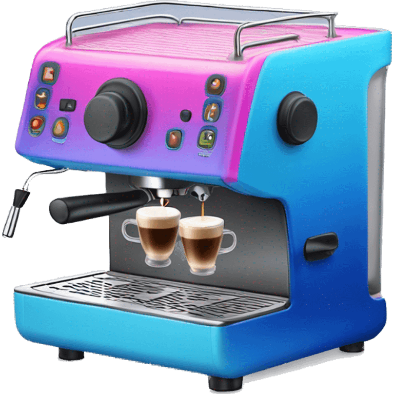 Pink and blue gradient hue espresso machine emoji