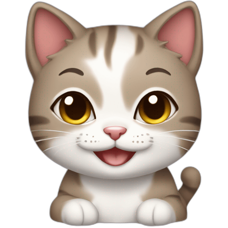 Chibi latina cat smiling emoji