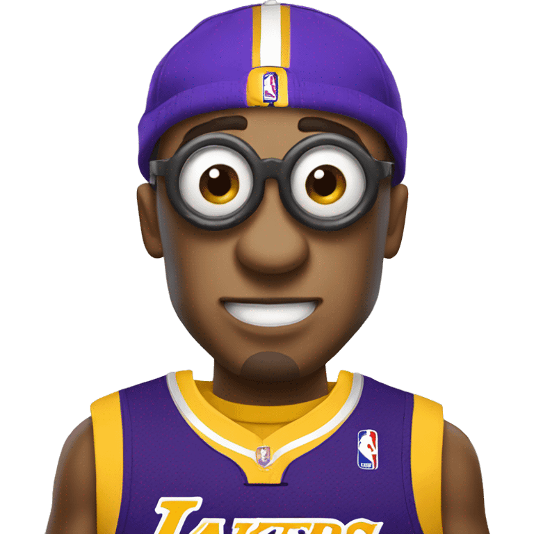 minion wearing lakers jerssey emoji