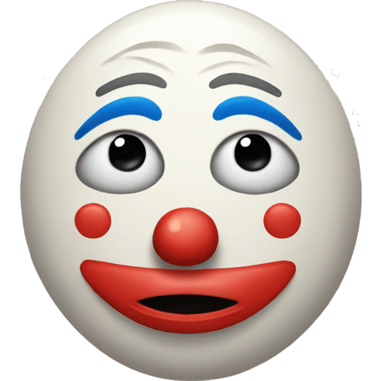 Sad face with a clown mask emoji