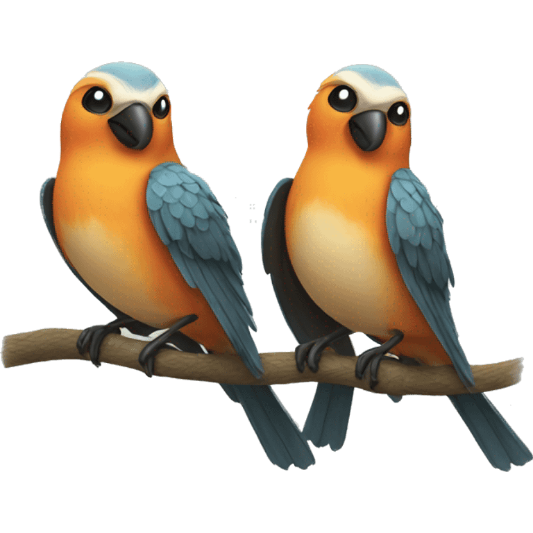 2 birds sitting together  emoji