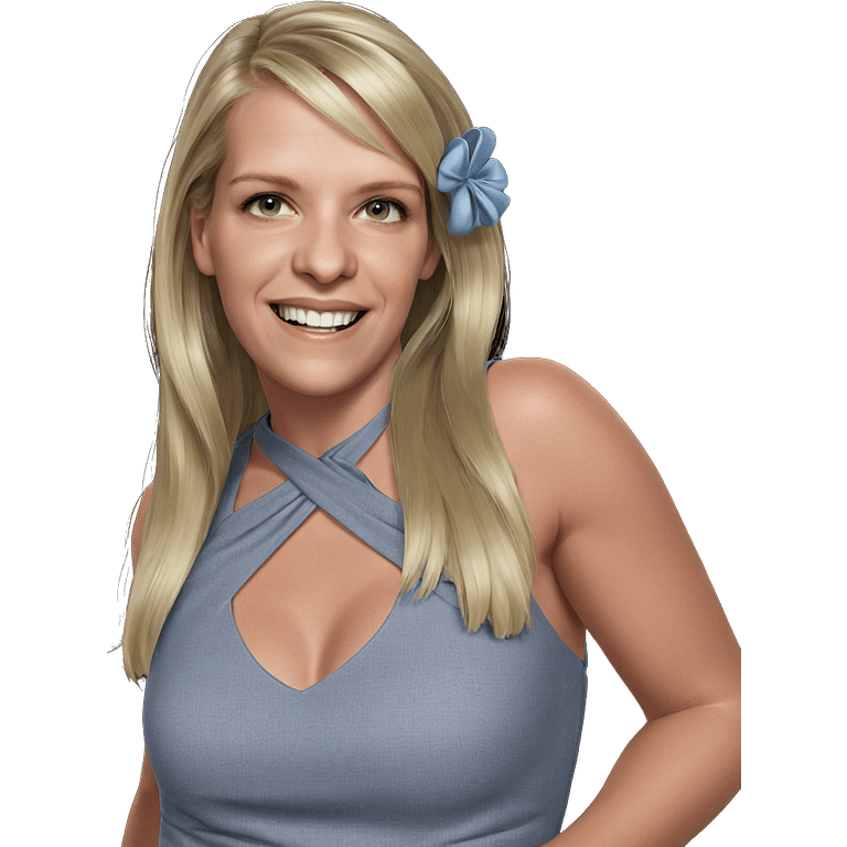 smiling blonde girl in dress emoji