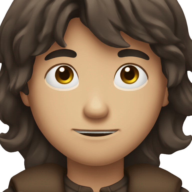 dark brown long hair boy with small moustache emoji