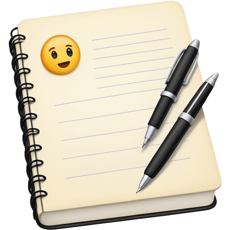 journal mit stift und gedanken emoji