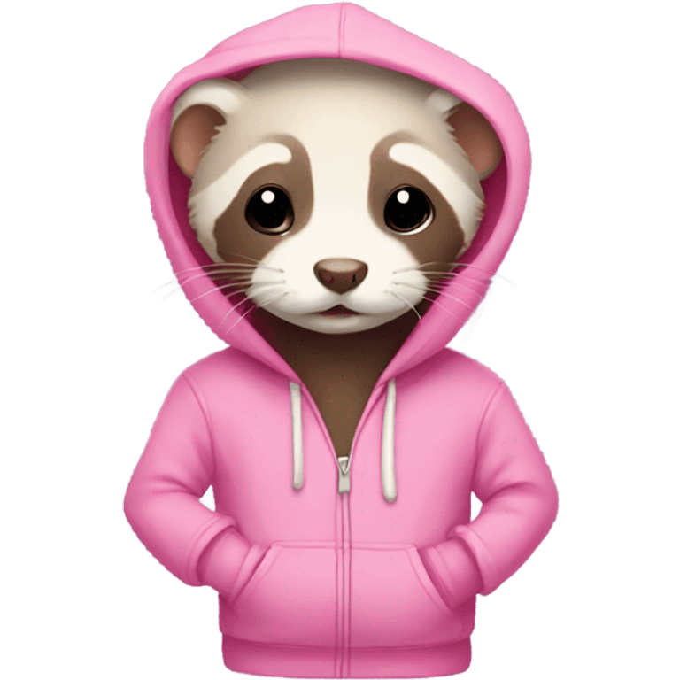 Ferret wearing pink hoodie emoji