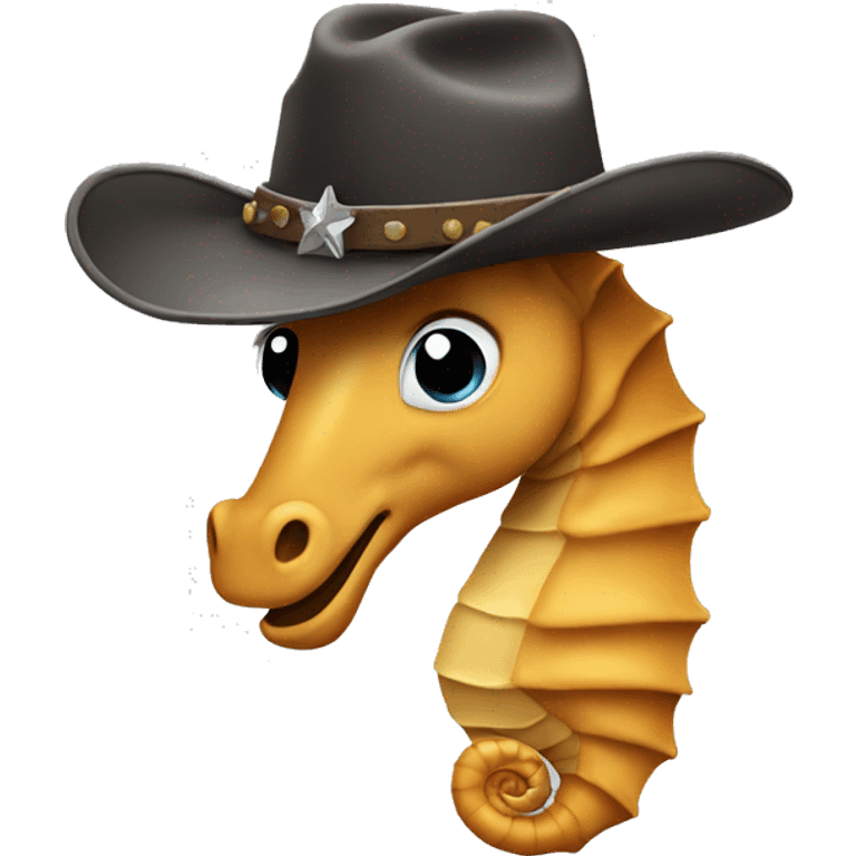 Sea horse wearing a cowboy hat  emoji