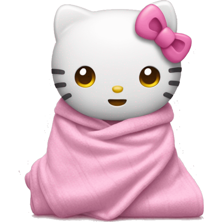 Hello kitty with a pink blanket  emoji