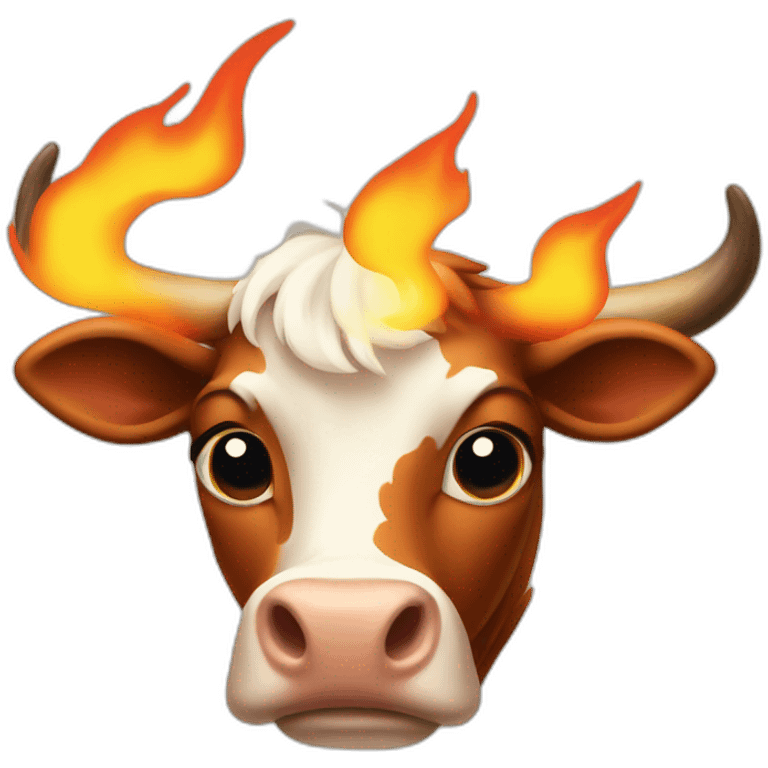 Flaming cow emoji