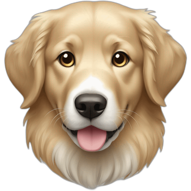 black and white golden retriever emoji