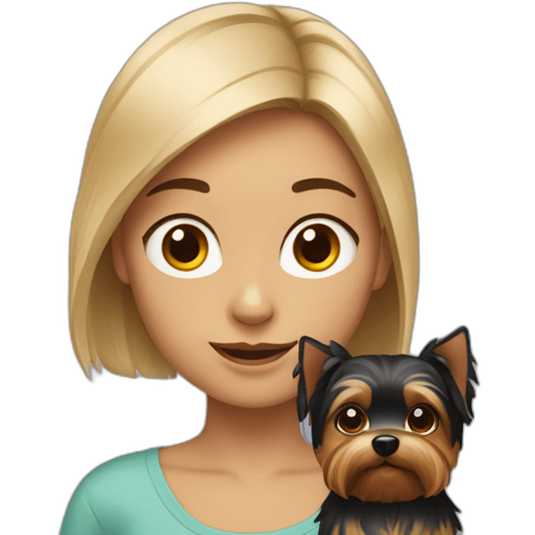 girl with a yorkshire terrier emoji