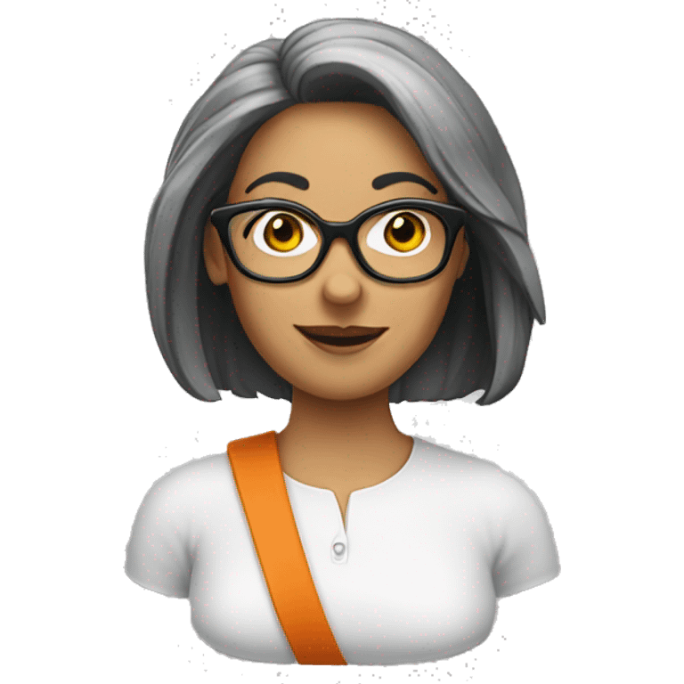 Frau mit brille schwarze Haare  emoji