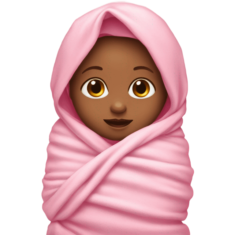 Baby girl wrapped in pink swaddle emoji