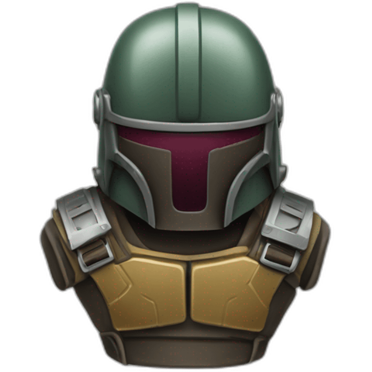 Bounty hunter helmet in the style of a notification bell emoji