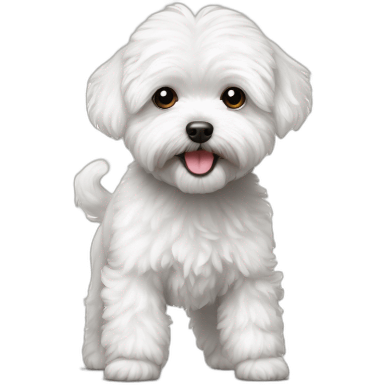 a white maltipoo standing up emoji