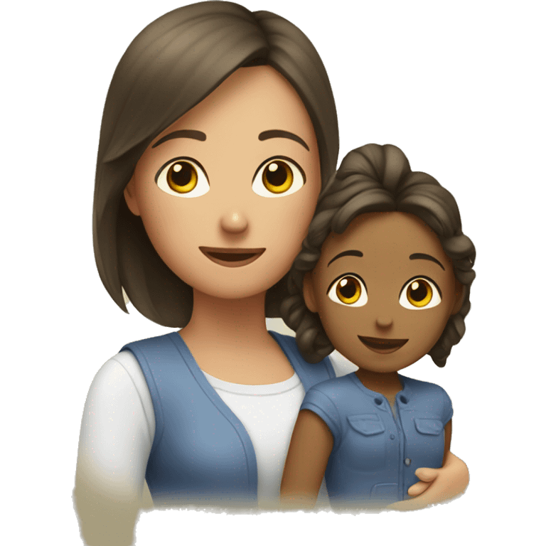 Little girl and mom emoji