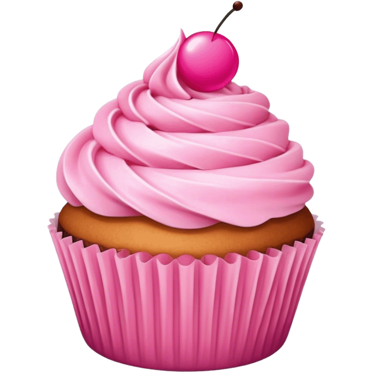 Cupcake with pink icing emoji